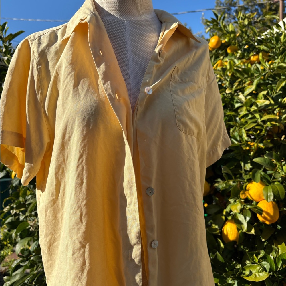 Edward Petite Summer Yellow 100% Silk Blouse